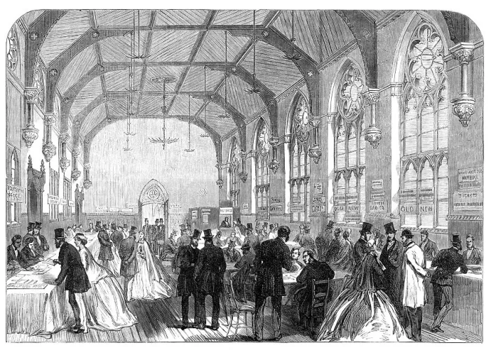 Framed Print : Meeting of the British Association at Birmingham: the Reception-Room, 1865. Creator: Unknown Framed Print : Meeting of the British Association at Birmingham: the Reception-Room, 1865. Creator: Unknown