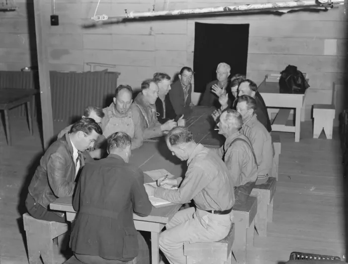 Framed Print : Meeting of the camp council, FSA camp, Farmersville, California, 1939. Creator: Dorothea Lange Framed Print : Meeting of the camp council, FSA camp, Farmersville, California, 1939. Creator: Dorothea Lange