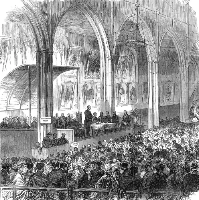 Framed Print : Meeting of the Church Congress in St. Andrew's Hall, Norwich, 1865. Creator: Unknown Framed Print : Meeting of the Church Congress in St. Andrew's Hall, Norwich, 1865. Creator: Unknown