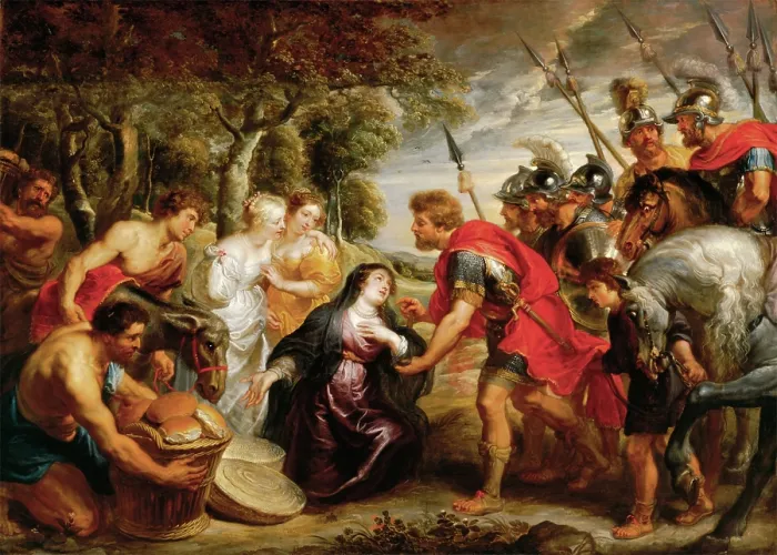 Framed Print : The Meeting of David and Abigail, between 1625 and 1628. Creator: Peter Paul Rubens Framed Print : The Meeting of David and Abigail, between 1625 and 1628. Creator: Peter Paul Rubens
