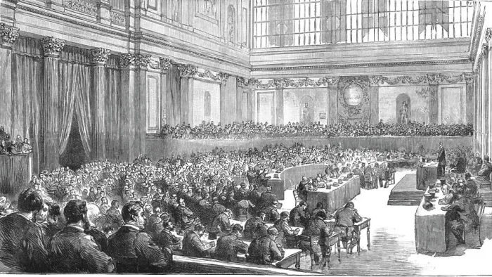 Framed Print : Meeting of the Delegates to the Peace Congress at Rome, 1891. Creator: Unknown Framed Print : Meeting of the Delegates to the Peace Congress at Rome, 1891. Creator: Unknown