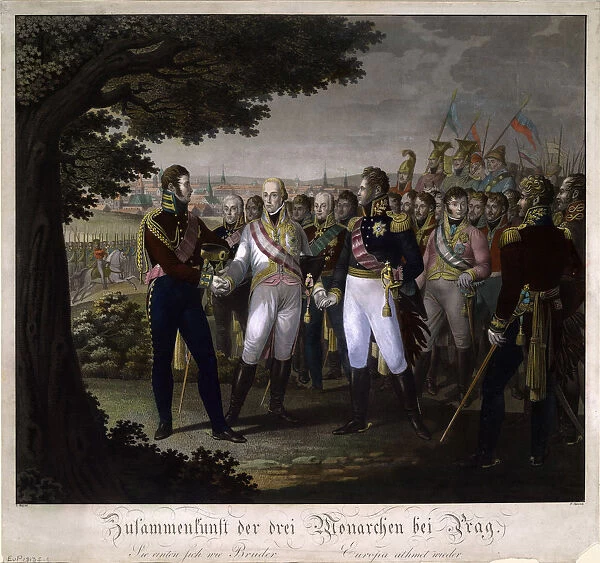 The meeting between Emperors Francis I of Austria, Alexander I of Russia and Frederick