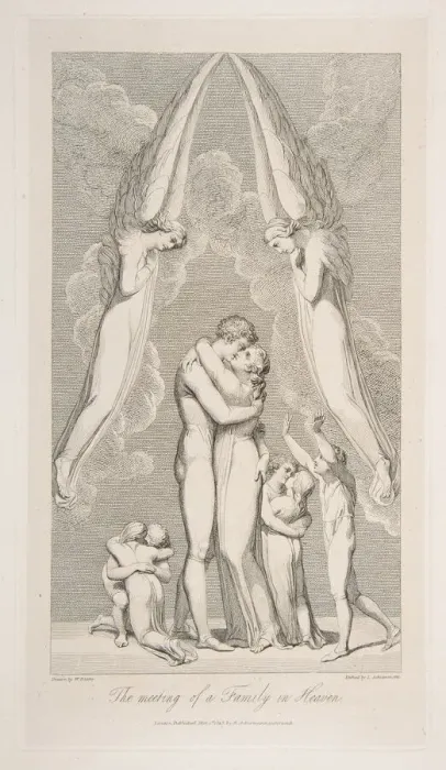Framed Print : The Meeting of a Family in Heaven, from The Grave, a Poem by Robert Blair, March 1, 1813 Framed Print : The Meeting of a Family in Heaven, from The Grave, a Poem by Robert Blair, March 1, 1813