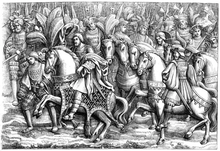 Framed Print : Meeting at the Field of the Cloth of Gold, c16th century (1849) Framed Print : Meeting at the Field of the Cloth of Gold, c16th century (1849)