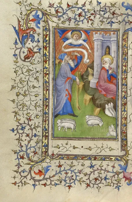 Framed Print : The Meeting at the Golden Gate; Book of Hours, about 1410. Creator: Unknown