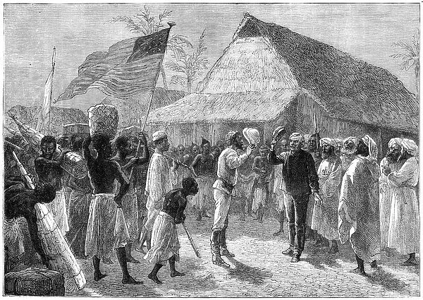 The meeting between Henry Morton Stanley and Dr David Livingstone, Africa, 19th century
