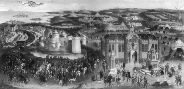 Framed Print : Meeting of Henry VIII and Francis I, at The Field of Cloth of Gold, 1520, (1902) Framed Print : Meeting of Henry VIII and Francis I, at The Field of Cloth of Gold, 1520, (1902)