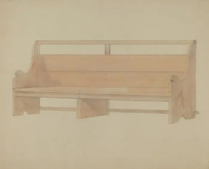 Framed Print : Meeting House Pew, c. 1936. Creator: Donald Streeter Framed Print : Meeting House Pew, c. 1936. Creator: Donald Streeter