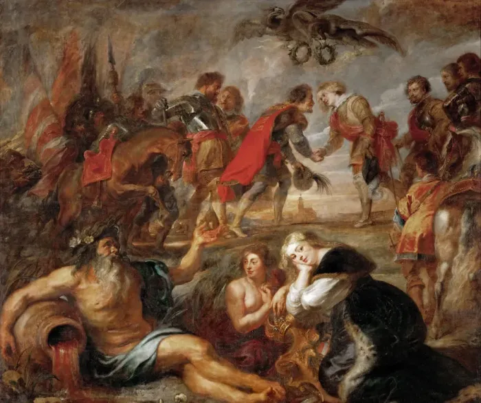Framed Print : The Meeting of King Ferdinand of Hungary and Cardinal Infante Ferdinand before the Battle of Noerdli