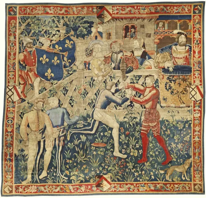 Framed Print : The Meeting of Kings Henry VIII and King Francis I (Tapestry), c. 1520. Artist: West European Applied Art Framed Print : The Meeting of Kings Henry VIII and King Francis I (Tapestry), c. 1520. Artist: West European Applied Art