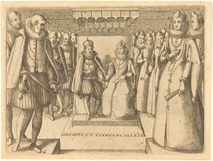 Framed Print : Meeting of Margaret of Austria and Philip III, 1612. Creator: Jacques Callot Framed Print : Meeting of Margaret of Austria and Philip III, 1612. Creator: Jacques Callot