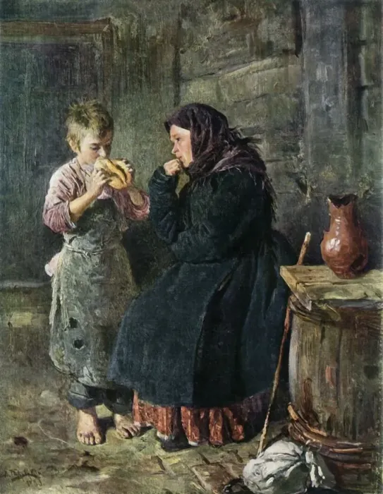 Framed Print : The Meeting of Mother and Son, 1883, (1965). Creator: Vladimir Makovsky Framed Print : The Meeting of Mother and Son, 1883, (1965). Creator: Vladimir Makovsky