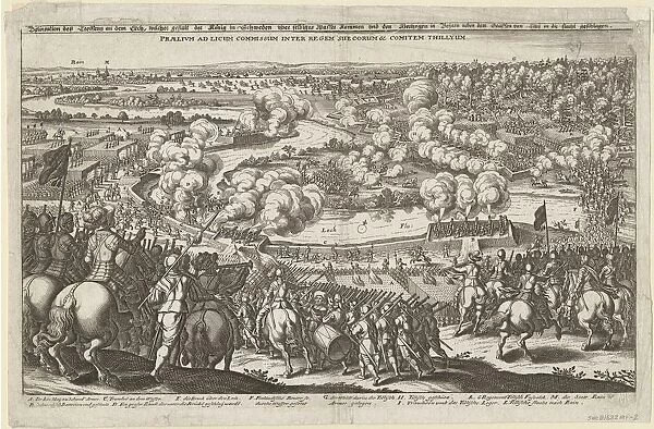 Meeting near Rain by the River Lech on 5 April 1632. Gustaphus Adolphus forces to cross the Lech