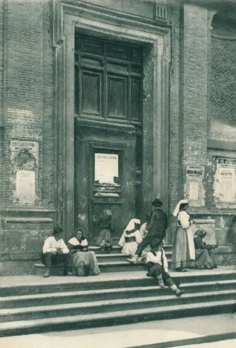 Framed Print : Meeting place of artists models in front of a church in the Via Babuino, Rome, Italy, 1927. Artist: Eugen Poppel Framed Print : Meeting place of artists models in front of a church in the Via Babuino, Rome, Italy, 1927. Artist: Eugen Poppel