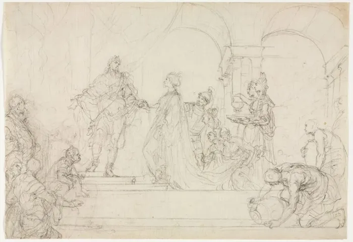 Framed Print : Meeting of Solomon and Queen of Sheba. Creator: Francesco Solimena (Italian, 1657-1747) Framed Print : Meeting of Solomon and Queen of Sheba. Creator: Francesco Solimena (Italian, 1657-1747)