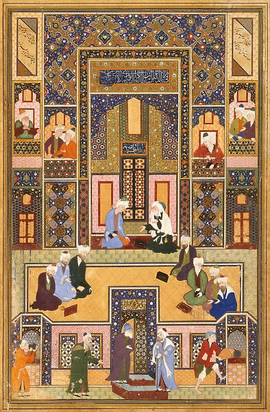 The Meeting of the Theologians, 1537-1550. Artist: Abd Allah Musawwir (active Mid of 16th cen. )