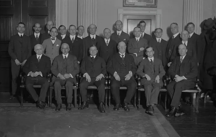 Framed Print : Meeting War Labor Board, between c1915 and c1920. Creator: Bain News Service Framed Print : Meeting War Labor Board, between c1915 and c1920. Creator: Bain News Service