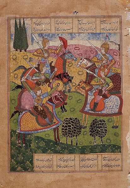 Meeting of Warriors, Folio from a Shahnama (Book of Kings), between 1620 and 1625. Creator: Unknown