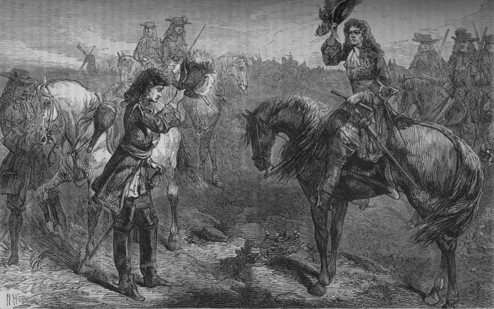 Framed Print : Meeting of William III. and the Duke of Berwick, c1694, (c1880) Framed Print : Meeting of William III. and the Duke of Berwick, c1694, (c1880)