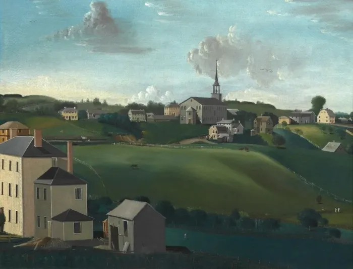 Framed Print : Meetinghouse Hill, Roxbury, Massachusetts, 1799. Creator: John Ritto Penniman Framed Print : Meetinghouse Hill, Roxbury, Massachusetts, 1799. Creator: John Ritto Penniman