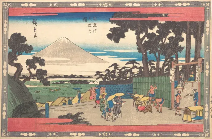 Framed Print : Meguro Gionin Zaka. Creator: Ando Hiroshige