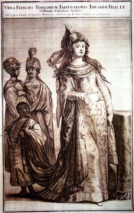 Framed Print : Mehpeyker Sultan with her court servants, 1647. Artist: Anonymous Framed Print : Mehpeyker Sultan with her court servants, 1647. Artist: Anonymous