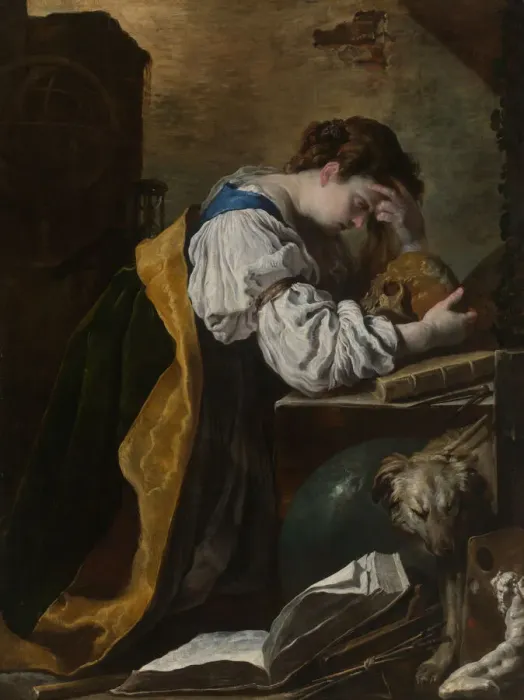Framed Print : Melancholia, c. 1615. Creator: Domenico Fetti Framed Print : Melancholia, c. 1615. Creator: Domenico Fetti