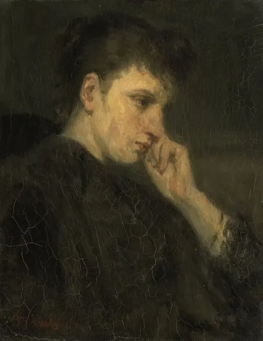 Framed Print : Melancholy, 1880-1899. Creator: Jozef Israels Framed Print : Melancholy, 1880-1899. Creator: Jozef Israels