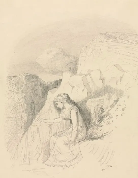 Framed Print : Melancholy, c. 1868. Creator: Odilon Redon (French, 1840-1916) Framed Print : Melancholy, c. 1868. Creator: Odilon Redon (French, 1840-1916)