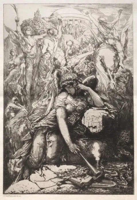 Framed Print : Melancholy. Creator: Nicolas-Francois Chifflart (French, 1825-1901); Francois Lienard Framed Print : Melancholy. Creator: Nicolas-Francois Chifflart (French, 1825-1901); Francois Lienard