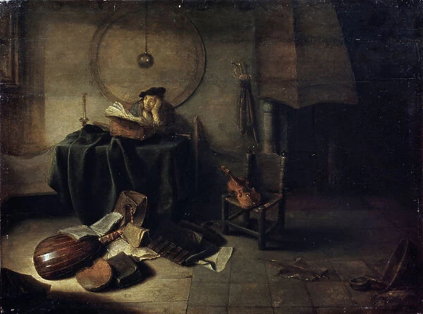 Melancholy II (Scientist in his studio), Dutch painting of 17th century. Artist: Isaak de Jouderville