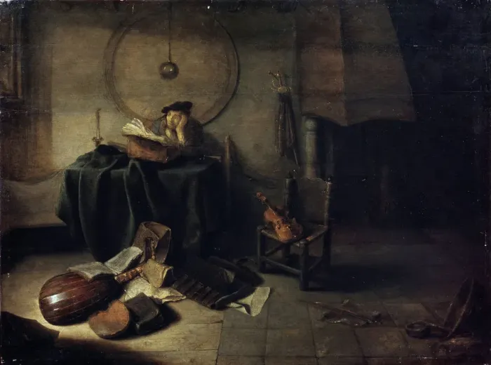 Framed Print : Melancholy II (Scientist in his studio), Dutch painting of 17th century. Artist: Isaak de Jouderville Framed Print : Melancholy II (Scientist in his studio), Dutch painting of 17th century. Artist: Isaak de Jouderville