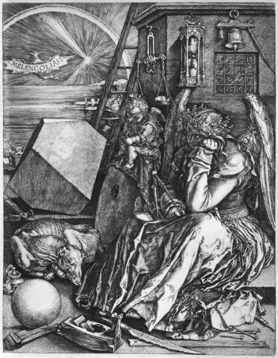 Framed Print : Melancolia, 1514, (1936). Artist: Albrecht Durer Framed Print : Melancolia, 1514, (1936). Artist: Albrecht Durer