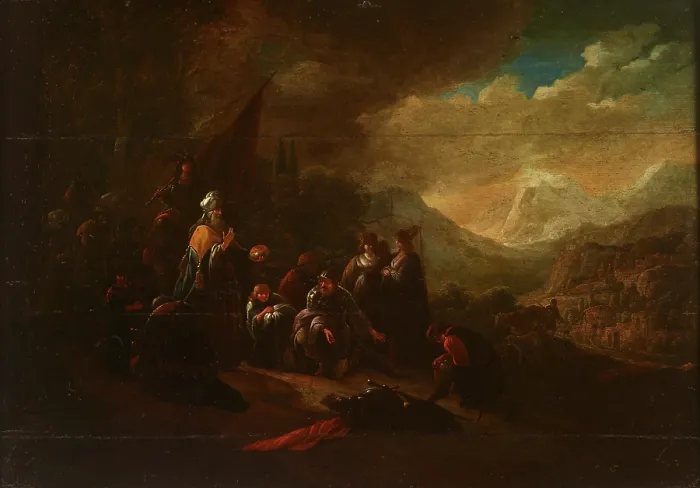 Framed Print : Melchizedek and Abraham, 2nd half of 17th century. Creator: Unknown Framed Print : Melchizedek and Abraham, 2nd half of 17th century. Creator: Unknown