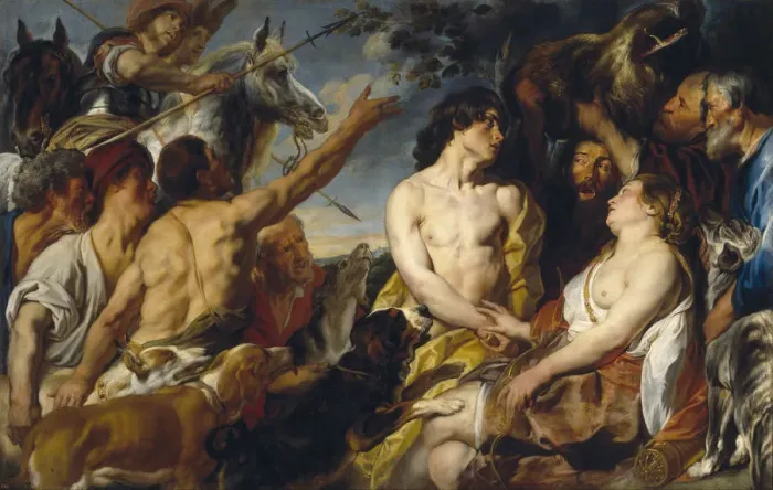 Framed Print : Meleager and Atalanta. Artist: Jordaens, Jacob (1593-1678) Framed Print : Meleager and Atalanta. Artist: Jordaens, Jacob (1593-1678)