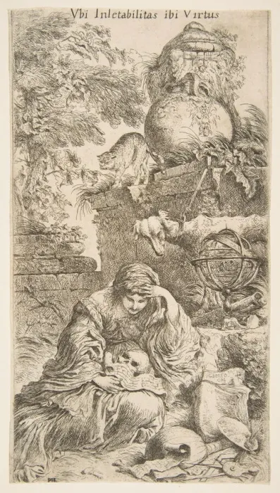 Framed Print : Melencholia, ca. 1645-1646. Creator: Giovanni Benedetto Castiglione Framed Print : Melencholia, ca. 1645-1646. Creator: Giovanni Benedetto Castiglione