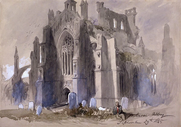 Melrose Abbey, 1845. Artist: Sir John Gilbert