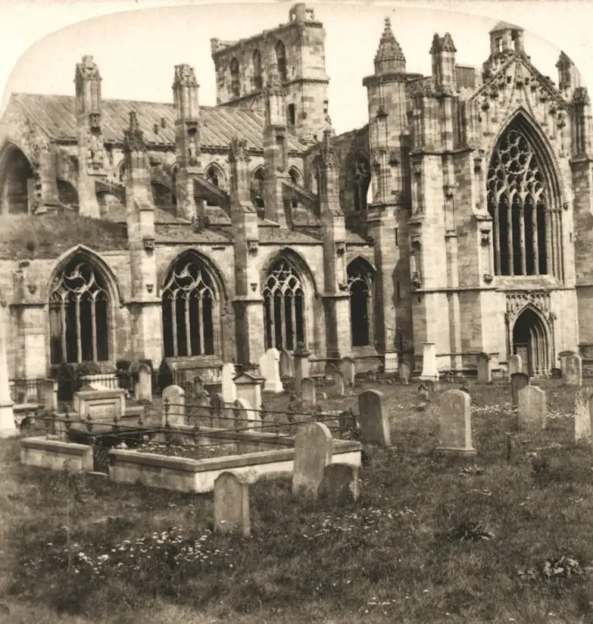 Framed Print : Melrose Abbey, Melrose, Scotland, 1896. Creator: Works and Sun Sculpture Studios Framed Print : Melrose Abbey, Melrose, Scotland, 1896. Creator: Works and Sun Sculpture Studios