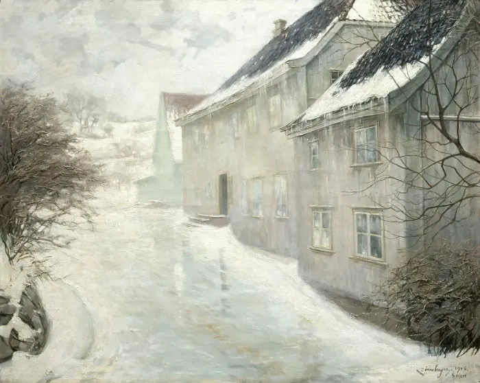 Framed Print : Melting snow, 1906. Creator: Karl Dornberger Framed Print : Melting snow, 1906. Creator: Karl Dornberger