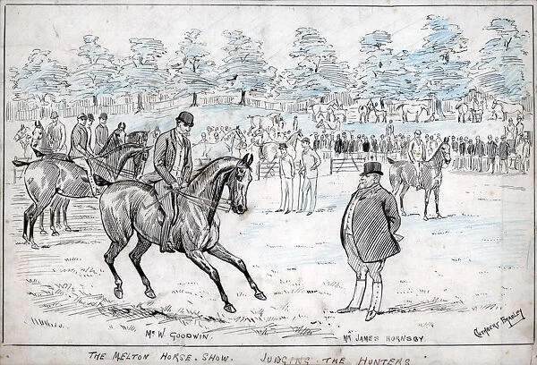 The Melton horse show, judging the hunters, c1880-1940. Artist: Cuthbert Bradley