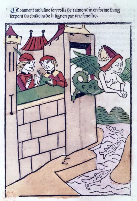 Framed Print : Melusine flies away, 1478 Framed Print : Melusine flies away, 1478
