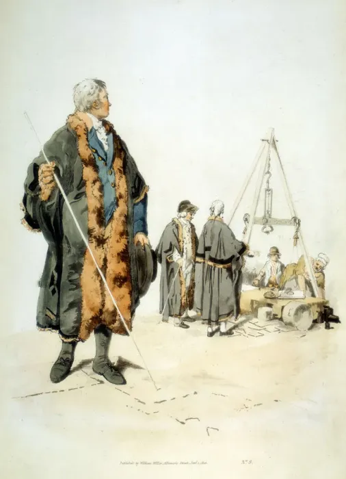 Framed Print : Member of a London Wardmote Inquest in official dress, 1808. Artist: William Henry Pyne Framed Print : Member of a London Wardmote Inquest in official dress, 1808. Artist: William Henry Pyne