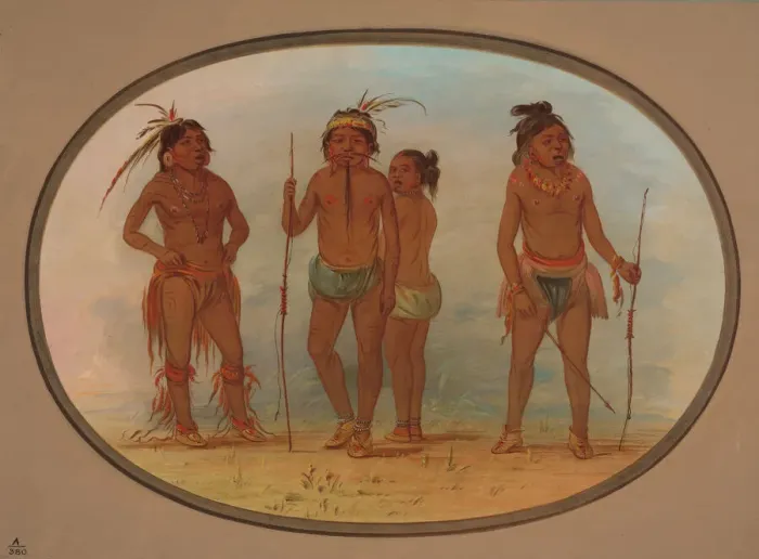 Framed Print : Members of the Botocudo Tribe, 1854 / 1869. Creator: George Catlin Framed Print : Members of the Botocudo Tribe, 1854 / 1869. Creator: George Catlin