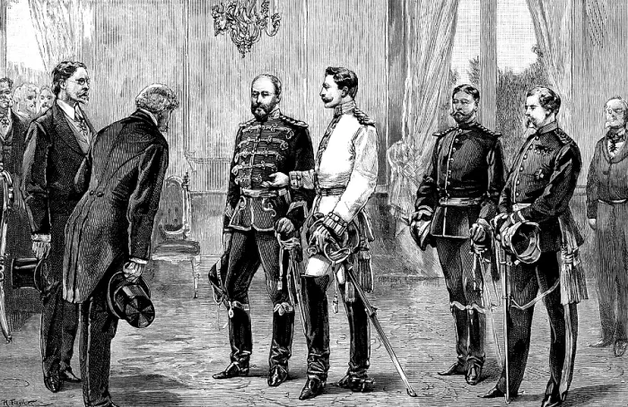 Framed Print : Members of the Labour Conference at Berlin presented to the Prince of Wales, 1890. Creator: R. Taylor