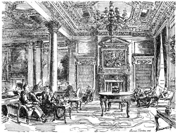 Framed Print : The Members Lounge, RAC clubhouse, Pall Mall, London, 1946. Artist: Hanslip Fletcher Framed Print : The Members Lounge, RAC clubhouse, Pall Mall, London, 1946. Artist: Hanslip Fletcher