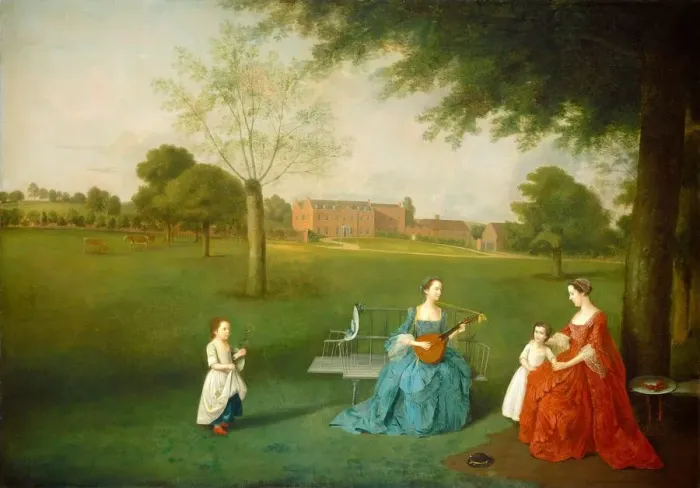 Framed Print : Members of the Maynard Family in the Park at Waltons, c. 1755 / 1762. Creator: Arthur Devis Framed Print : Members of the Maynard Family in the Park at Waltons, c. 1755 / 1762. Creator: Arthur Devis