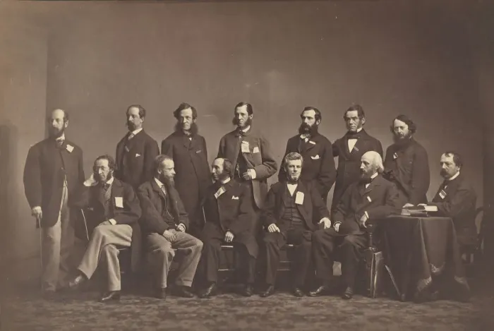 Framed Print : [Members of the New York Sanitary Commission], ca. 1860. Creator: Mathew Brady