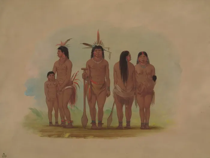 Framed Print : Members of the Payaguas Tribe, 1854 / 1869. Creator: George Catlin Framed Print : Members of the Payaguas Tribe, 1854 / 1869. Creator: George Catlin