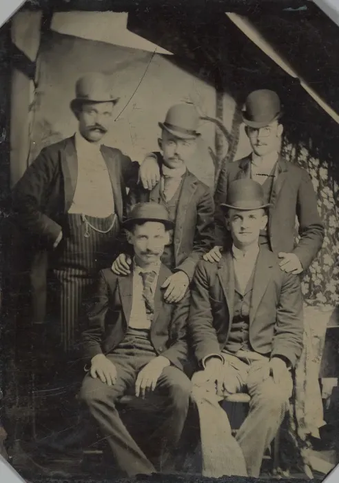 Framed Print : Five Members of the Wild Bunch?, ca. 1892. Creator: Unknown Framed Print : Five Members of the Wild Bunch?, ca. 1892. Creator: Unknown