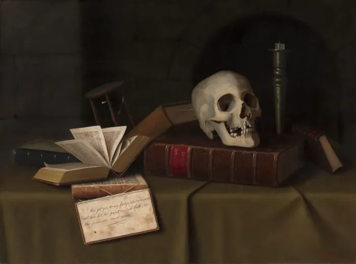 Framed Print : Memento Mori, To This Favour, 1879. Creator: William Michael Harnett (American Framed Print : Memento Mori, To This Favour, 1879. Creator: William Michael Harnett (American